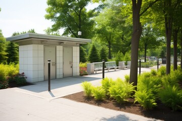 public restroom facilities in a city park