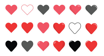 Like and Heart icon. Valentine's day love hearts