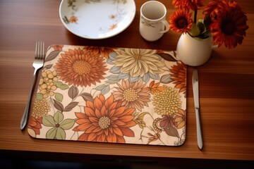 a placemat set on a dining table with a note of gratitude on top