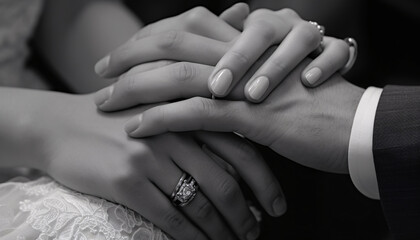 hands of the groom and bride