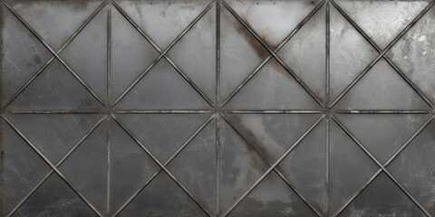 Rusty metal bulkhead texture, reinforced, seamless backdrop. Pattern repeatable for tiling, featuring steel shipping crates. 8K ultra-high-definition 3D depiction of a silver-gray, rough-iron safe.