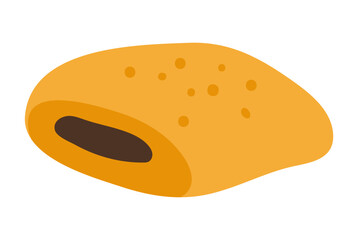 Chocolate roll icon. French dessert vector illustration. Cake picture isolated on white background.