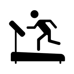 Treadmill glyph vector icon isolated. Treadmill stock vector icon for web, mobile app and ui design