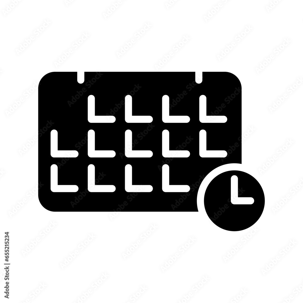 Poster calendar glyph vector icon isolated. calendar stock vector icon for web, mobile app and ui design