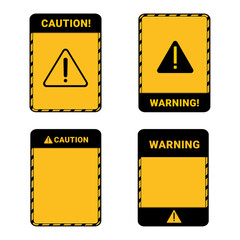 Blank label of warning and caution sign collection