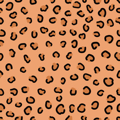 Leopard print seamless pattern. Background for fabric, paper, clothes