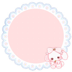 Circle Sticky Note with Lace Frame 