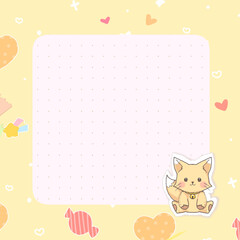 Dot Card with Yellow Pattern and Cat
