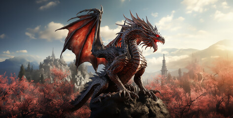 dragon in the field, a image of an Elder Dragon © Your_Demon