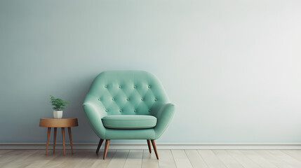 Green and white armchair