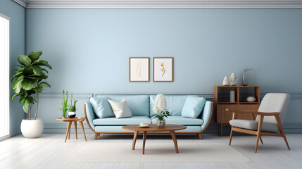 Blue in pastel colors couch
