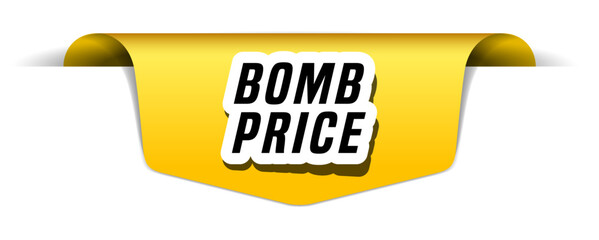Colorful vector flat design banner bomb price. This sign is well adapted for web design.