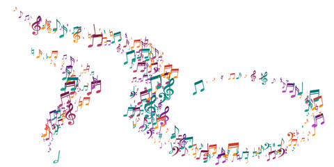 Musical note symbols vector wallpaper. Song