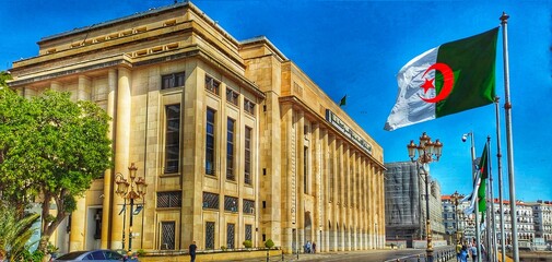 Panoramic View on the Algerian Parliament building in Algiers, Algeria
