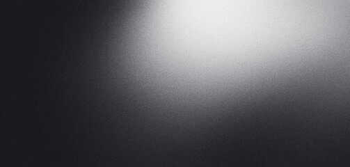 Black white grey grain texture gradient background gray smooth grunge grainy noise poster spotlight banner copy space - obrazy, fototapety, plakaty