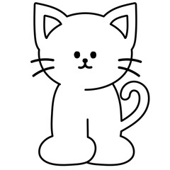 Cat drawing for cartoon character, comic, mascot, tattoo, sticker, colouring book for kids and adults, brand logo, pet or vet icon, decorations, paw friend, print, animal ads