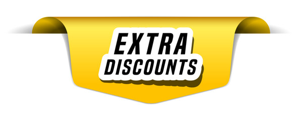 Colorful vector flat design banner extra discounts. This sign is well adapted for web design.