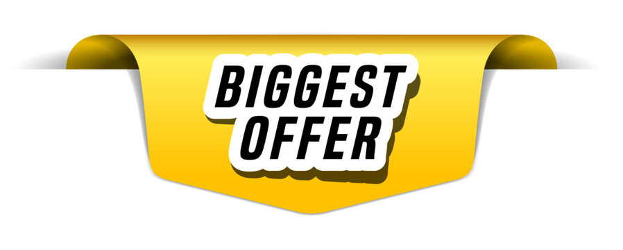 Colorful vector flat design banner biggest offer. This sign is well adapted for web design.