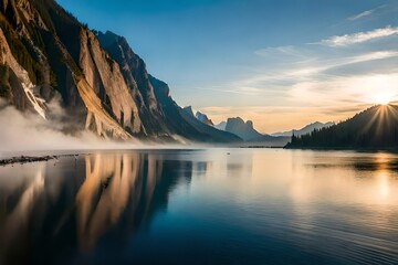 sunrise over the lake