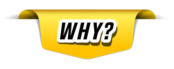 Colorful vector flat design banner why. This sign is well adapted for web design.