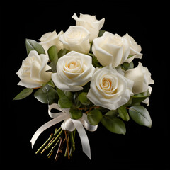 bouquet of white roses    rose, flower, bouquet, roses, wedding, flowers, love, beauty, nature, blossom, gift, bloom, floral