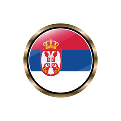 Serbia flag circle button vector template, trendy, collection, logo, design