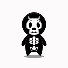Cute vektor mascot skull design illustrations