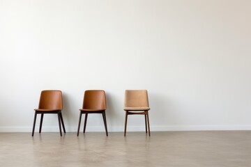 a single chair in an empty room with stark white walls