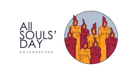 all souls day banner template vector horizontal