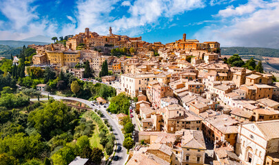 Aerial view of Montepulciano,Tuscany, Italy - obrazy, fototapety, plakaty
