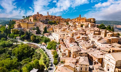 Fotobehang Aerial view of Montepulciano,Tuscany, Italy © monticellllo