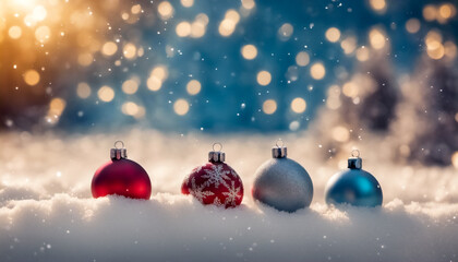 Decorazioni di Natale sotto la neve V - obrazy, fototapety, plakaty