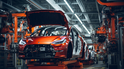 Fototapeta premium Formula 1 assembly plant. Formula 1 manufacturer. Formula 1 factory. Generative AI