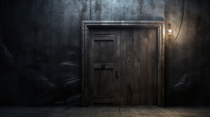 A mysterious, hidden door leading to a secret room - obrazy, fototapety, plakaty