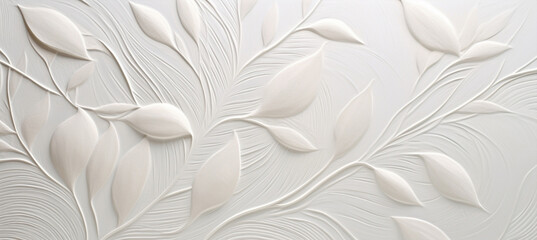 Decorative old art ornamental pattern white wall design background vintage floral textured