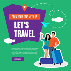 Travel tours corporate banner. - Vector.