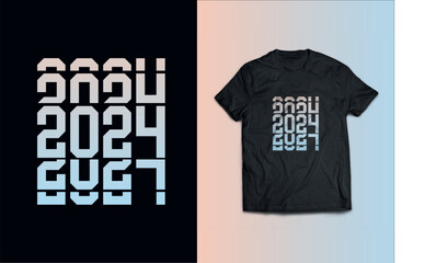 New Year 2024 Trendy  T-Shirt Design