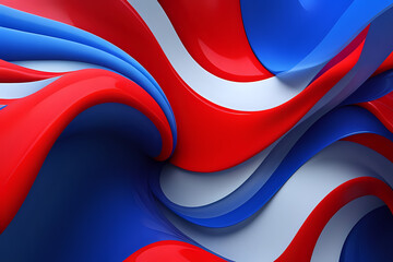 3d red and blue colours waves background generative ai
