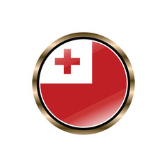 Tonga flag circle button vector template, trendy, collection, logo, design