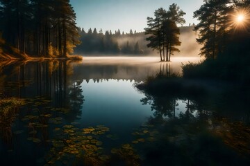 sunrise over the lake