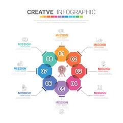 Fototapeta premium Circle Infographic thin line design and 8 options or steps. Infographics for business concept.