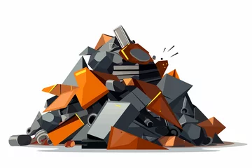 Tuinposter metal pile of trash vector flat minimalistic isolated vector style illustration © Zaharia Levy