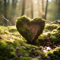 heart of moss nature, tree, forest, moss, green, plant, grass, wood, landscape, autumn, branch, natural, 