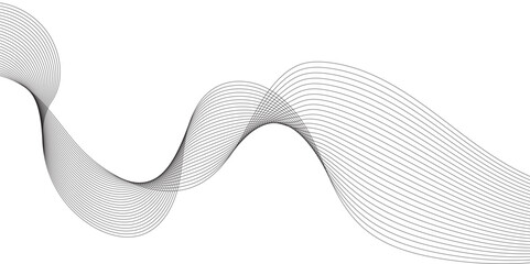 Abstract wavy technology curve lines on transparent background isolated. Grey wave swirl, frequency sound wave, twisted curve lines with blend effect. Abstract business wave lines. vector illustration