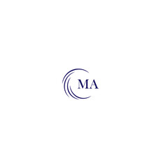Obraz premium MA logo. M A design. White MA letter. MA, M A letter logo design. Initial letter MA linked circle uppercase monogram logo.