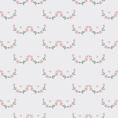 Seamless pattern with female breasts from flowers on a white background. Delicate print for textiles, clothing, banners, flyers, designs.