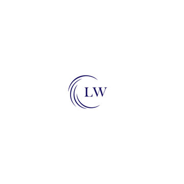 LW logo. L W design. White LW letter. LW, L W letter logo design. Initial letter LW linked circle uppercase monogram logo.