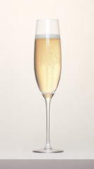 champagne glass on white