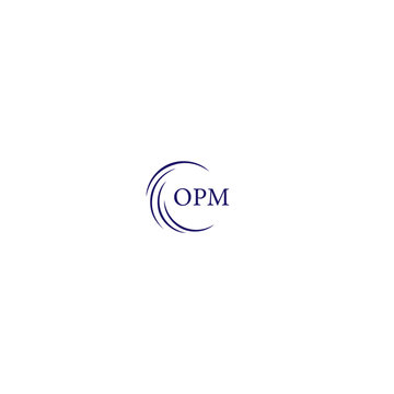 OPM logo. O P M design. White OPM letter. OPM, O P M letter logo design. Initial letter OPM linked circle uppercase monogram logo.