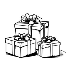 christmas presents, Hand Drawn Christmas Elements  vector illustration.